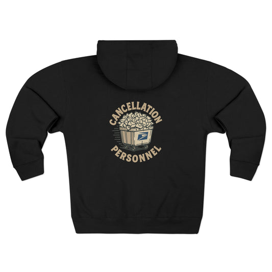 USPS Cancellation Personnel Zip Up Hoodie