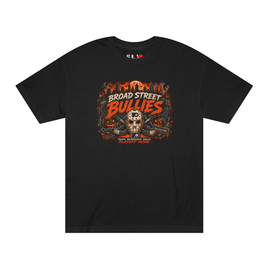 Broad Street Bullies Hockey Tee — Vintage Flame Skull Team Shirt