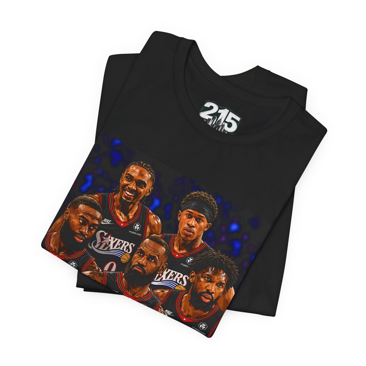Basketball Team Graphic Tee — Sixers Players Collage Shirt