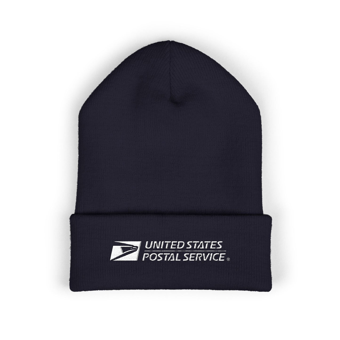 USPS Embroidered White Print Cuffed Beanie/Skully