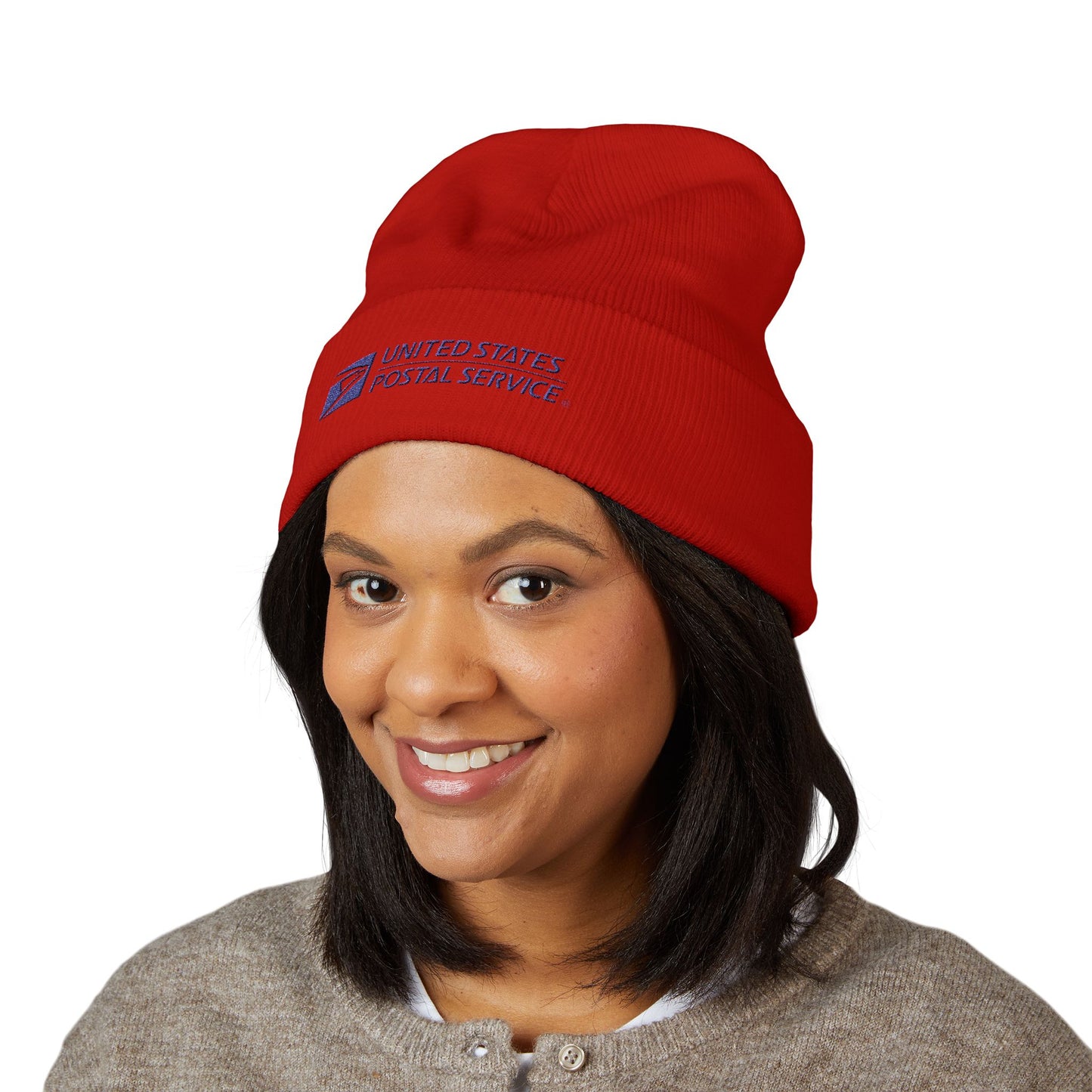 USPS Embroidered Blue Print Cuffed Beanie/Skully