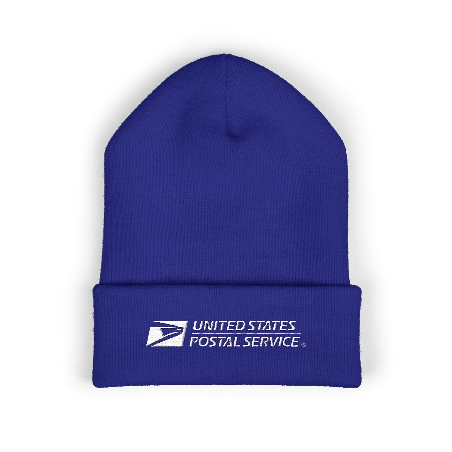 USPS Embroidered White Print Cuffed Beanie/Skully