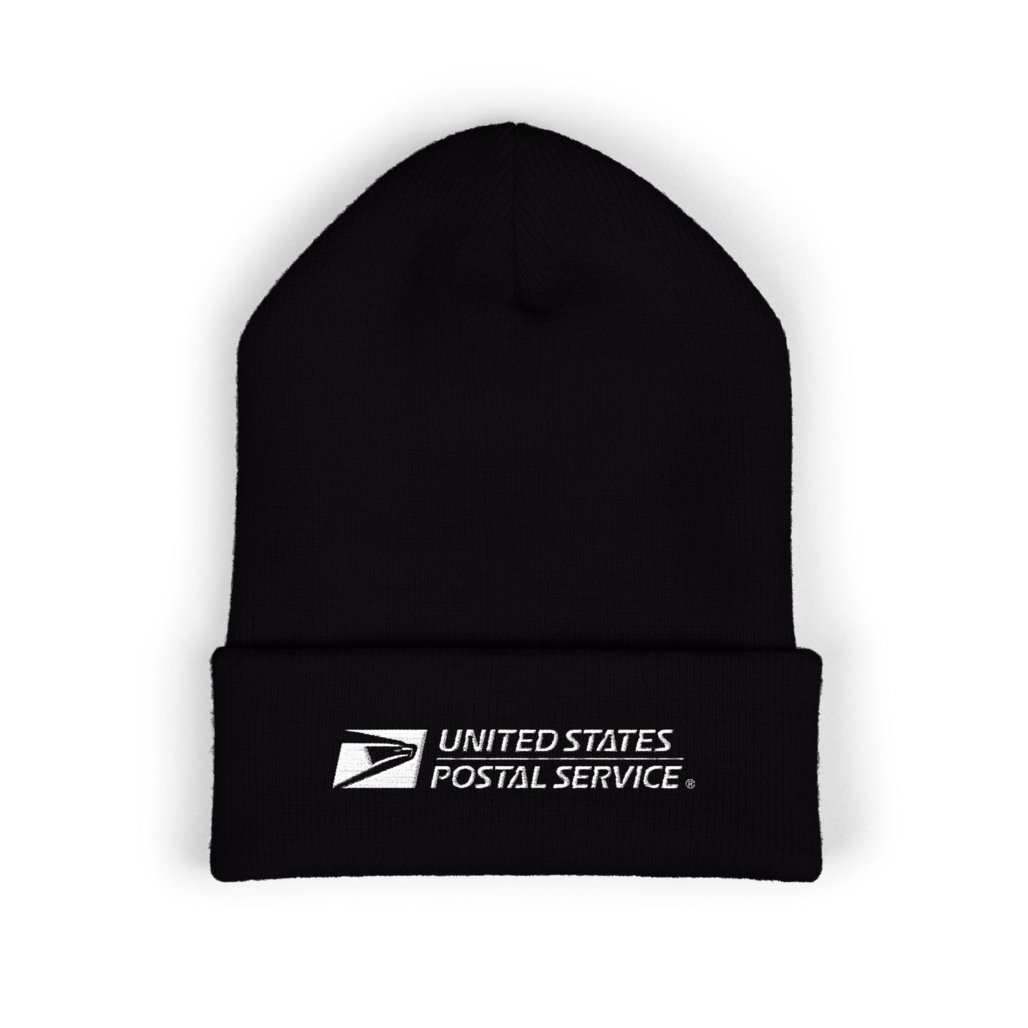 USPS Embroidered White Print Cuffed Beanie/Skully