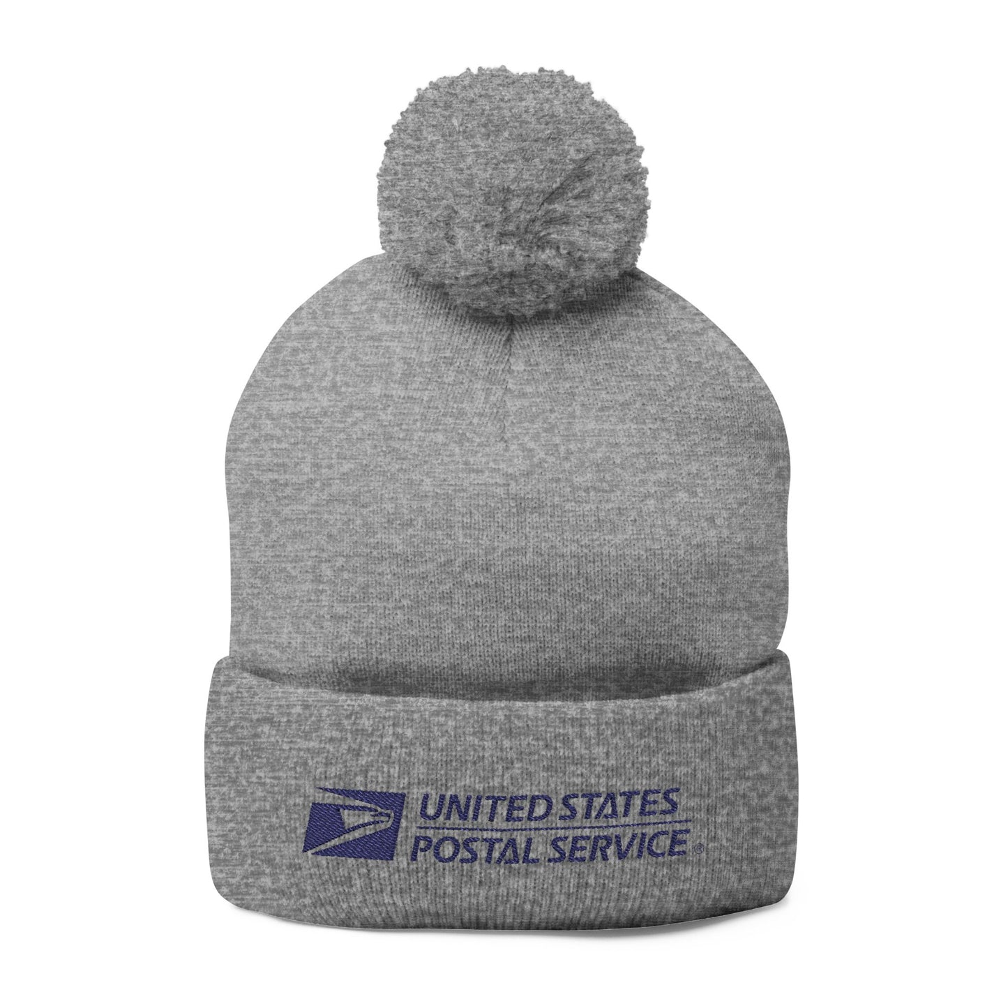 USPS Embroidered Blue Print Pom-Pom Beanie/Skully