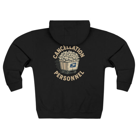 USPS Cancellation Personnel Zip Up Hoodie