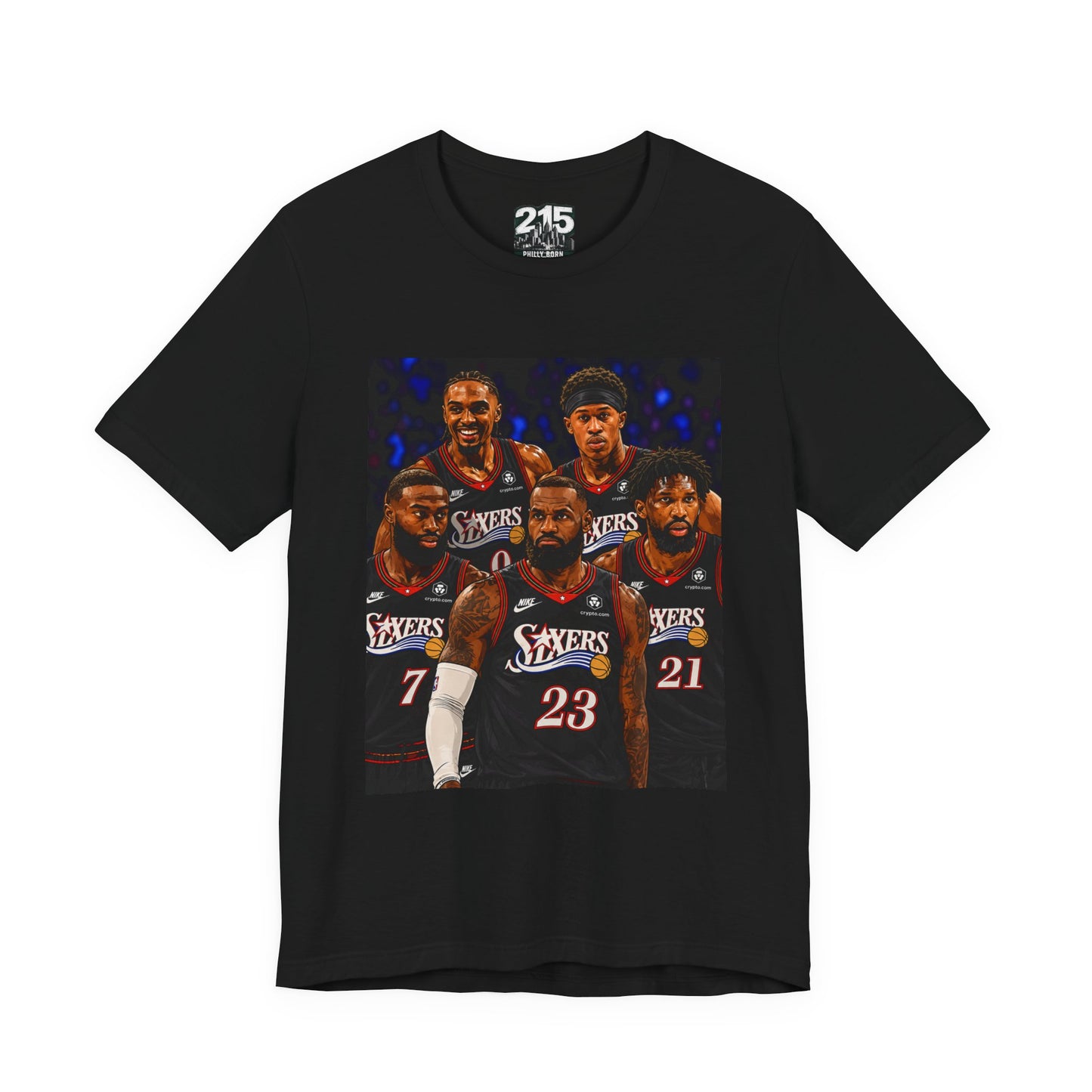 Basketball Team Graphic Tee — Sixers Players Collage Shirt
