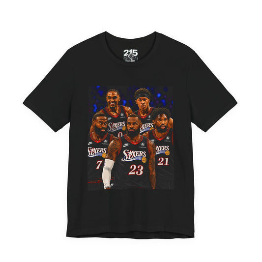 Basketball Team Graphic Tee — Sixers Players Collage Shirt