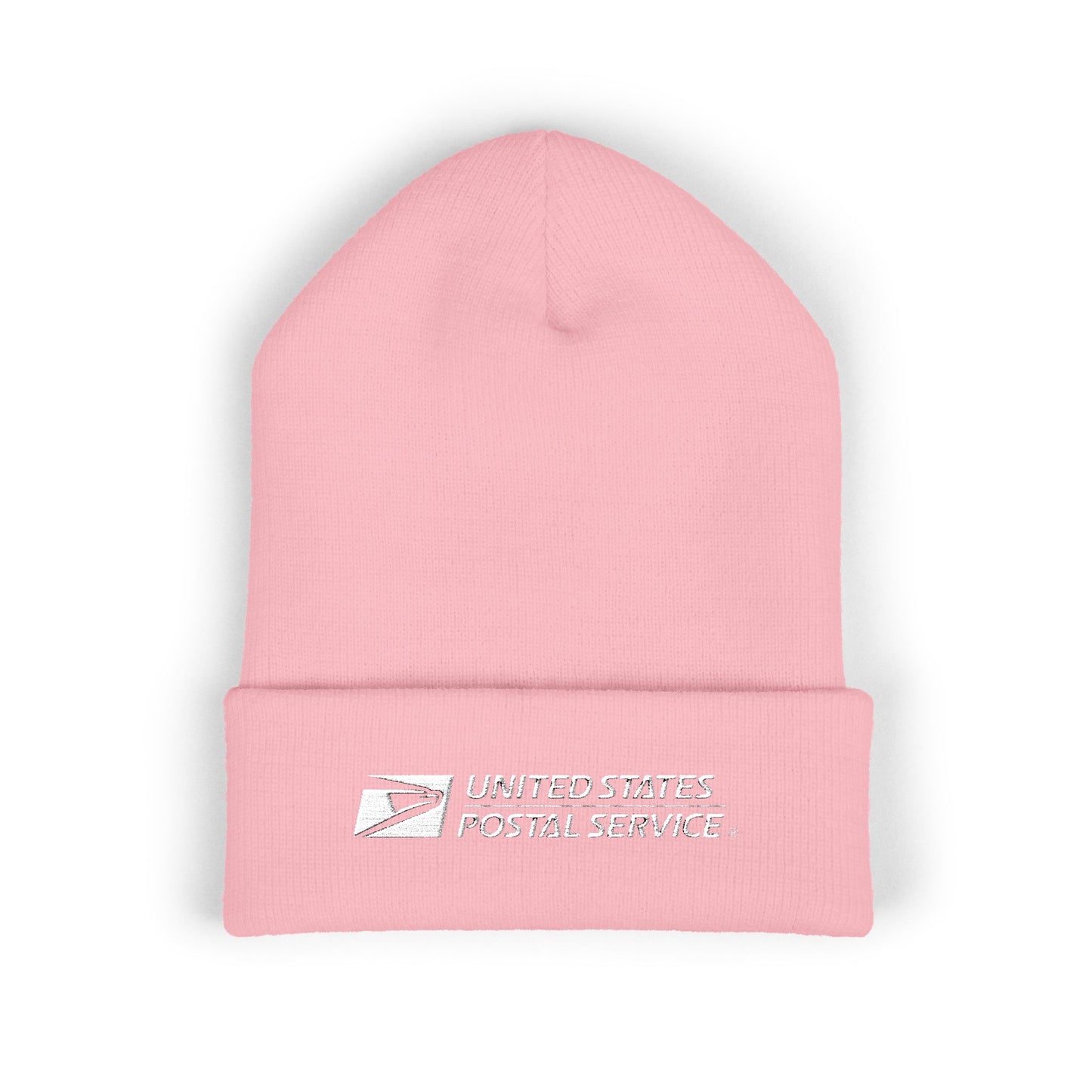 USPS Embroidered White Print Cuffed Beanie/Skully