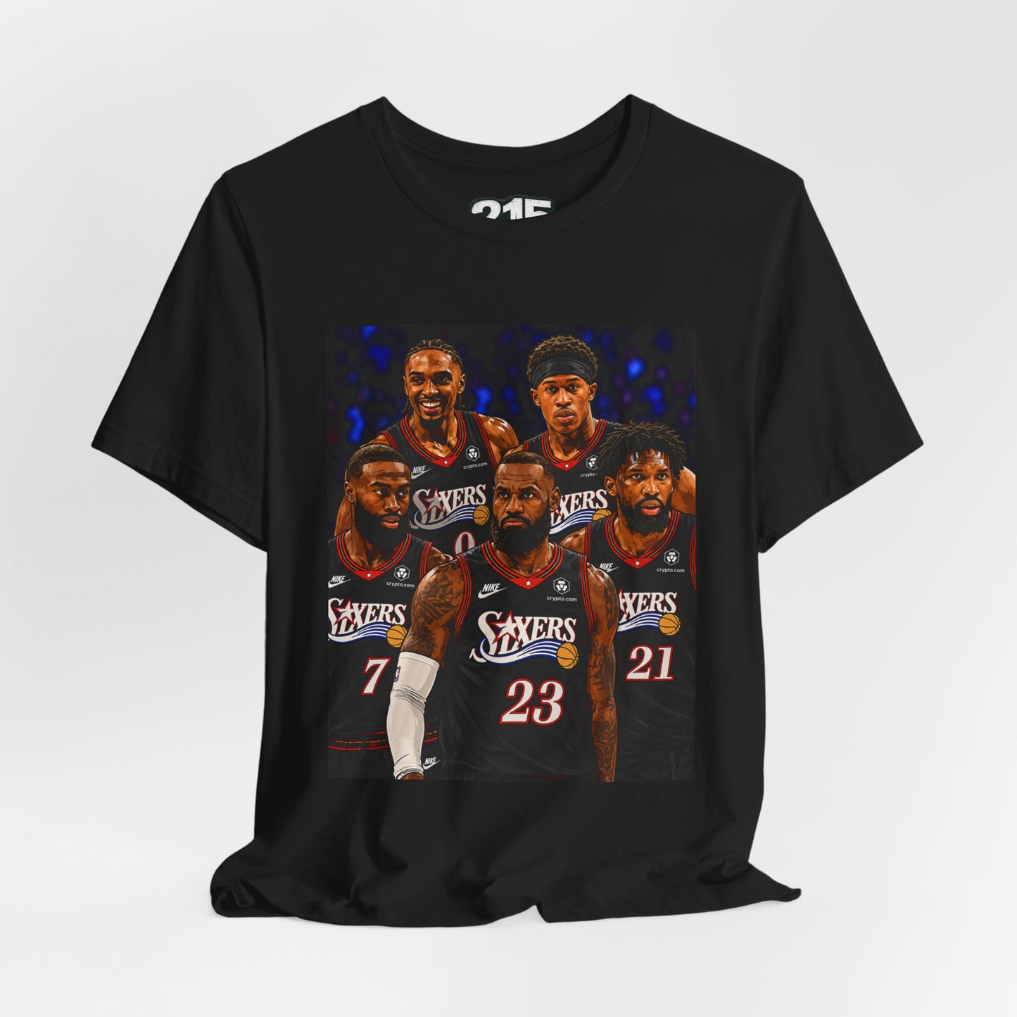 Basketball Team Graphic Tee — Sixers Players Collage Shirt