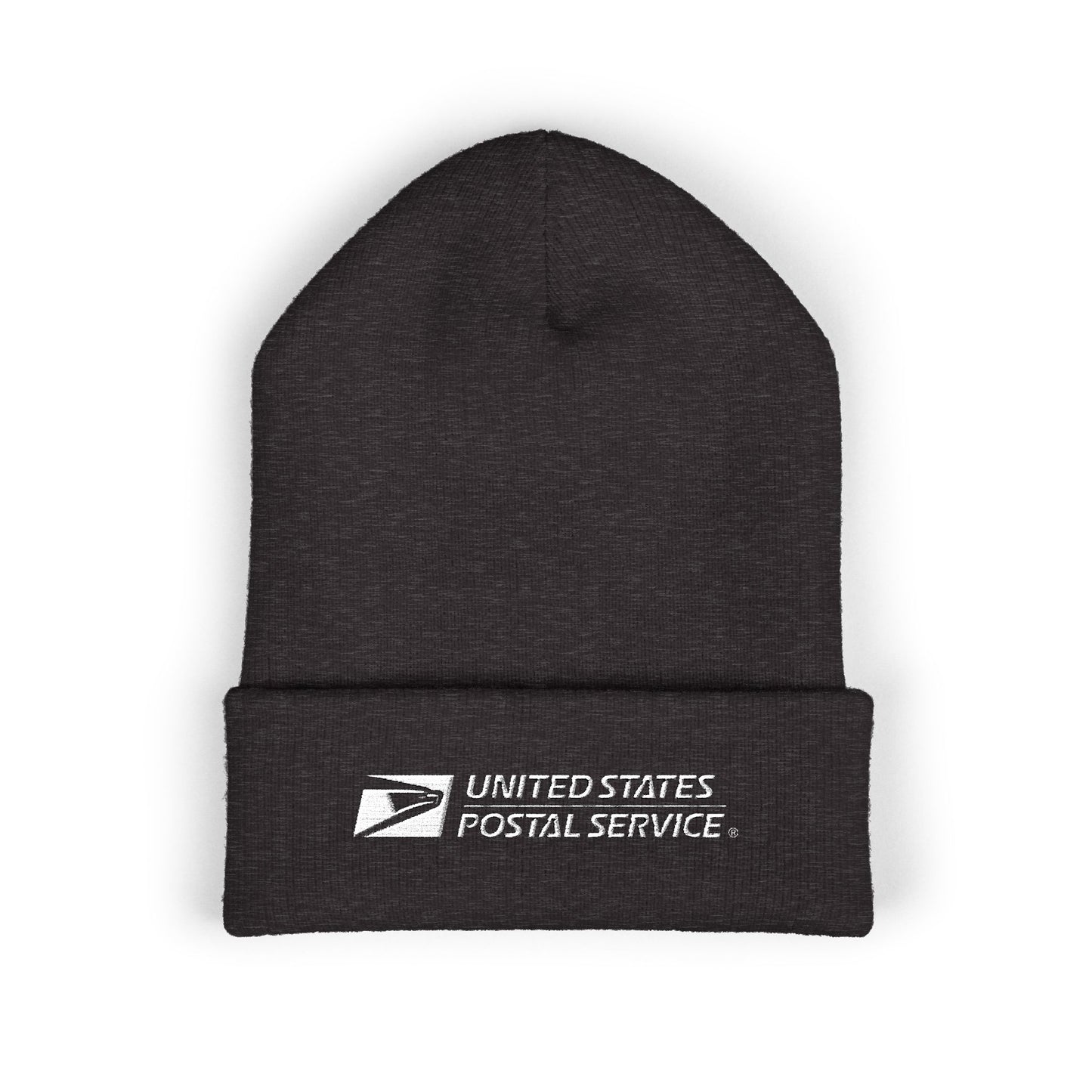 USPS Embroidered White Print Cuffed Beanie/Skully