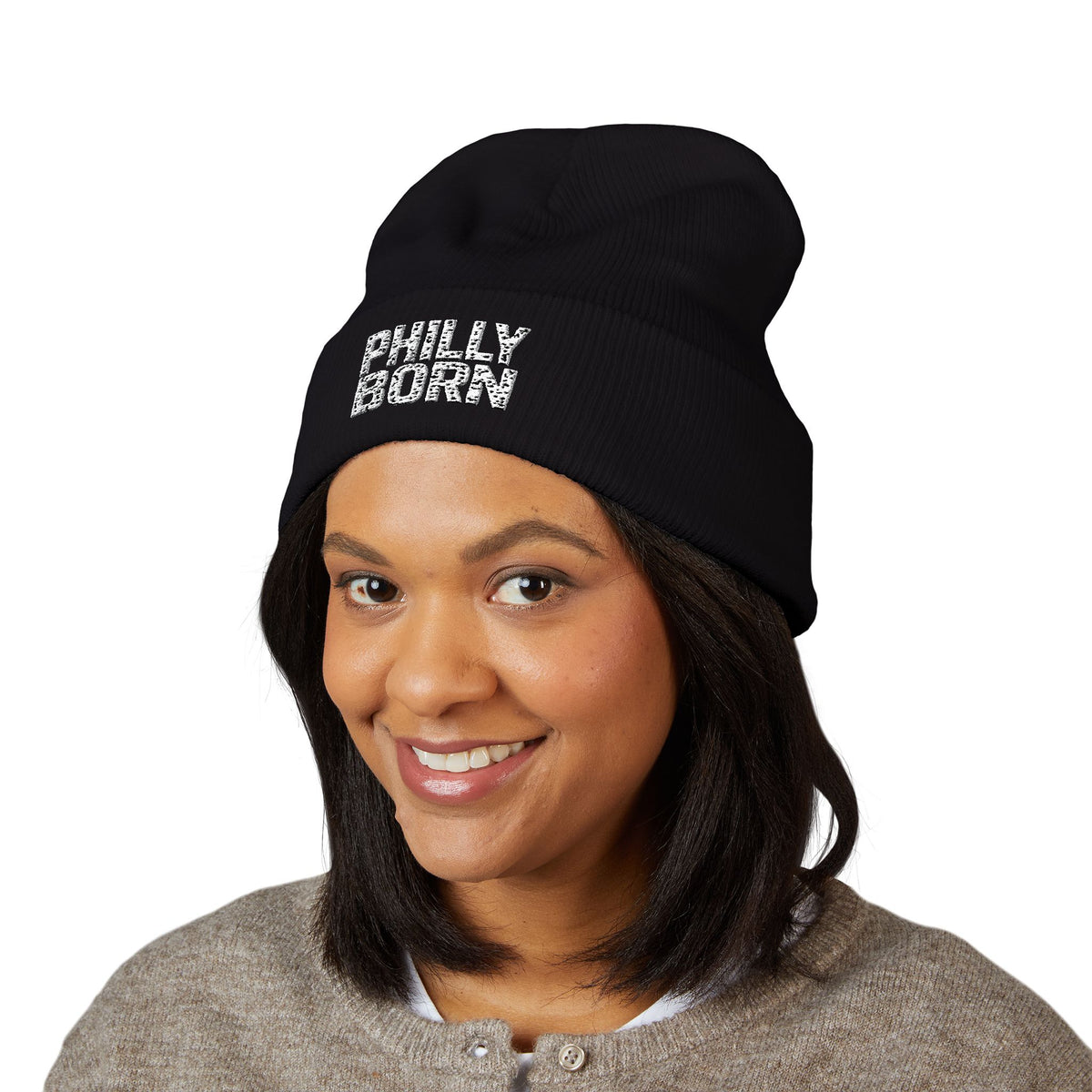 Philly Born Embroidered Cuffed Beanie